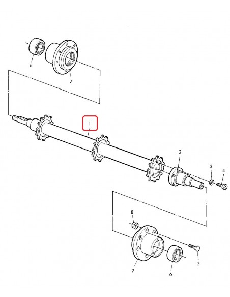 Shaft John Deere AZ49360, AZ46342, Z62144, Z62146