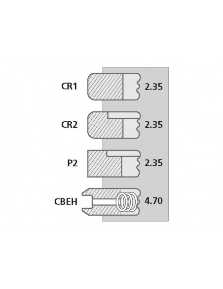 Segmenti Piston 111.76 - 2.35x2.35x2.35x4.70 mm 65997