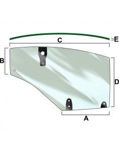 Door Window 360x710x735x1420 mm - Left Case IH/McCormick 192003A5, 192003A4, 192003A6