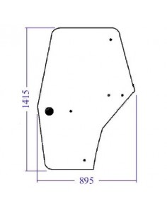 Door Window 360x895x1415 mm - Right Case IH/McCormick 192004A4, 192004A5, 192004A6 2