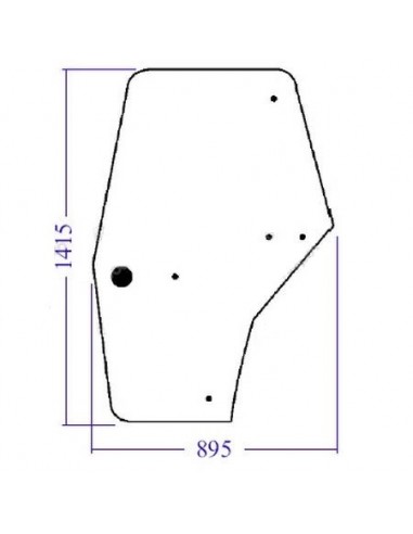 Geam Usa Dreapta 360x895x1415 mm Case IH/McCormick 192004A4, 192004A5, 192004A6