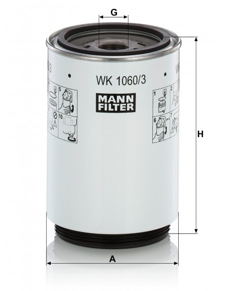 Fuel Filter, Water Separator WK1060/3X