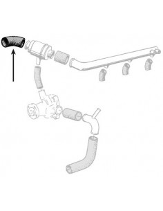 Radiator hose top 48X350 mm Fendt 816.200.050.021, 816200050021 2