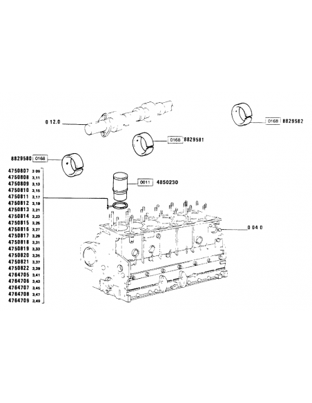 Bucsa Ax Came 48 mm Ford New Holland 47737194, 8826317, 8826318, 8826319, 8829580, 8829581, 8829582 Bucsa Ax Came 48 mm Ford New Holland 47737194, 8826317, 8826318, 8826319, 8829580, 8829581, 8829582