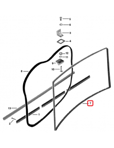 Windshield 800x1190x1375 mm John Deere R114807, R96187 2