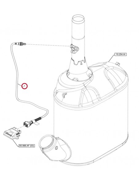 Sensor, Exhaust Gas NH3 1000 mm CNH 48188864, 47362758, 47520142