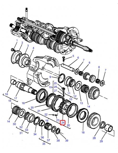 Hub, Synchro Body Massey Ferguson 3039159M1