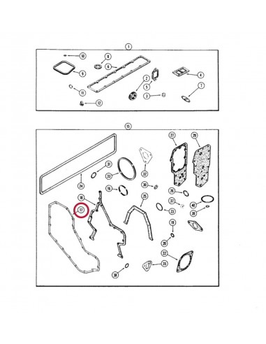 Gasket, Gear Cover Cummins 3914385, J914385