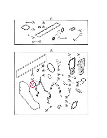 Gasket, Gear Cover Cummins 3914385, J914385