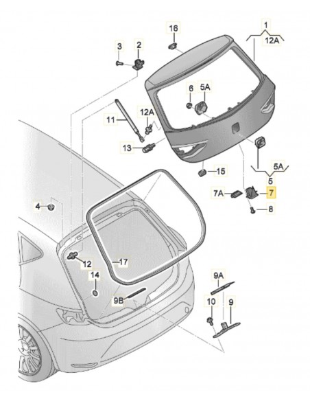 SEAT SKODA 5E0827505A, 5E0 827 505 A