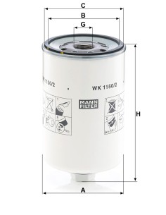 Mann-Filter WK1150/2, WK 1150/2, WK11502, 12820742 2