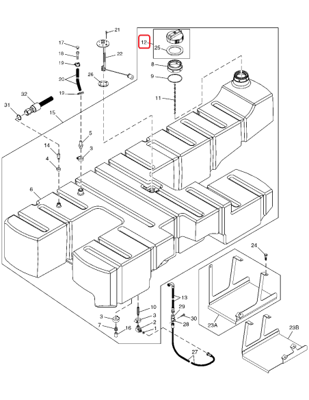 Filler Cap, Fuel Tank Ø 82.5 mm John Deere RE224279, RE58873, RE53324