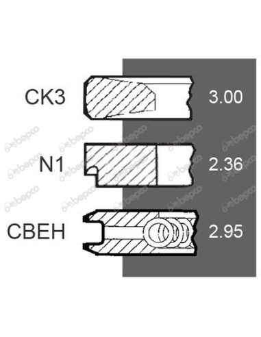 Segmenti Piston Ø 111.76 - 3.17x2.38x3 mm 34-280