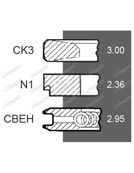 Segmenti Piston Ø 111.76 - 3.17x2.38x3 mm 34-280