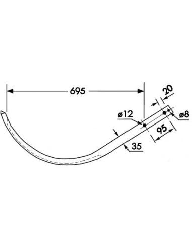 Ac Presa 35x695 mm 2 Gauri Claas 812662, 812662.0, 0008126620,