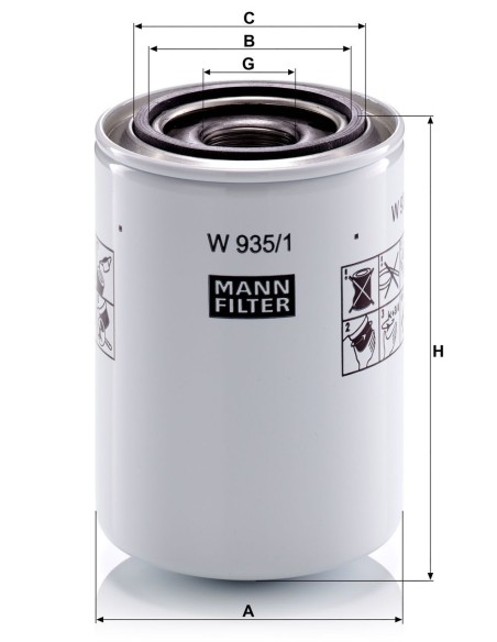 Hydraulic Filter MANN-FILTER W935/1, W9351