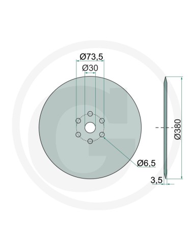 Disc Semanatoare Ø 380x3.5 mm Kinze 0400840, 00400840, GD11306