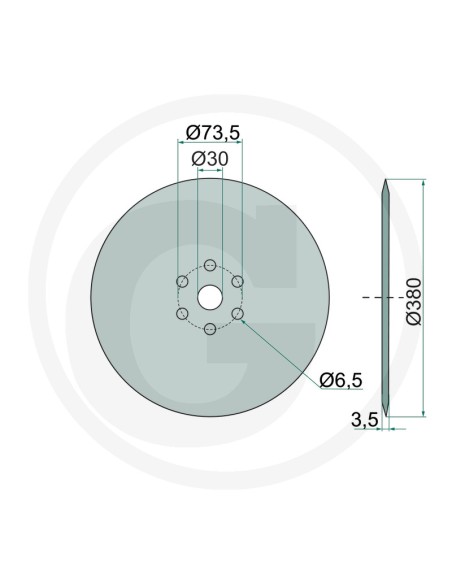 Disc Semanatoare Ø 380x3.5 mm Kinze 0400840, 00400840, GD11306