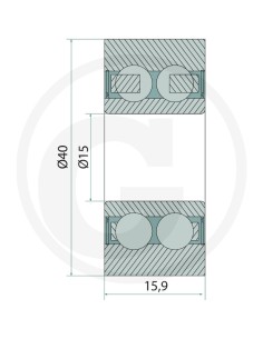 Roller Pick-up 15x40x15.9 mm Krone 90000027.0, 900000270, 009380810, 9380810, 938081.1, 00.938.081.0 2