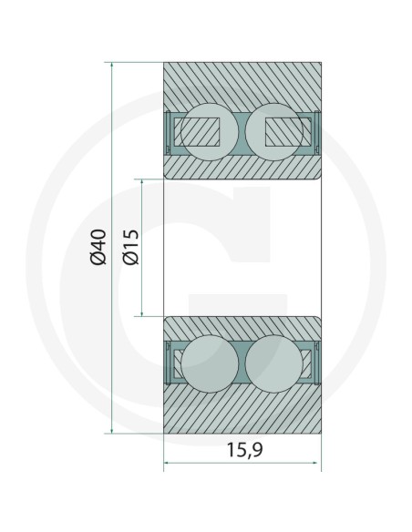 Roller Pick-up 15x40x15.9 mm Krone 90000027.0, 900000270, 009380810, 9380810, 938081.1, 00.938.081.0