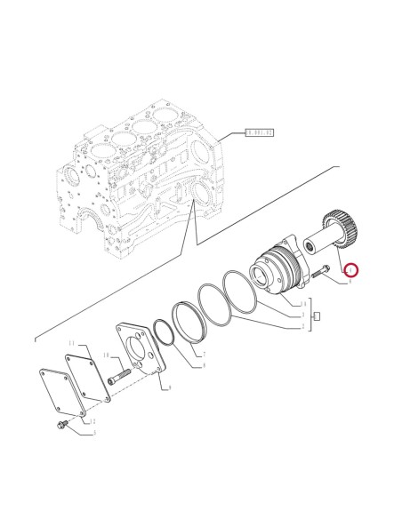 Gear Shaft PTO CNH 504078463, 2853833