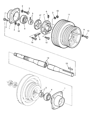 Shaft, Main Countershaft 60x2349 mm Z-30 John Deere Z62500, Z58085, Z64620