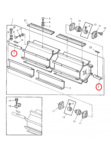 Shaft, Beater Ø 45x1990 mm John Deere Z54487