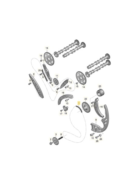 Timing Chain Simplex, Closed 136 Links VW-AUDI 059109252, 059109252A, 059 109 252 A