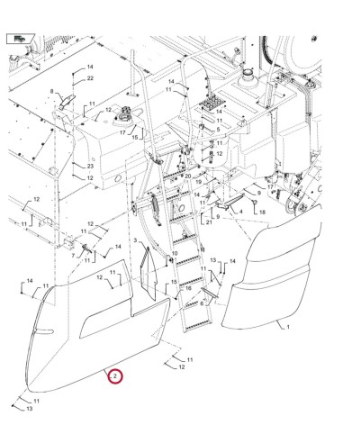 Shield Rear Upper RH New Holland 86583263