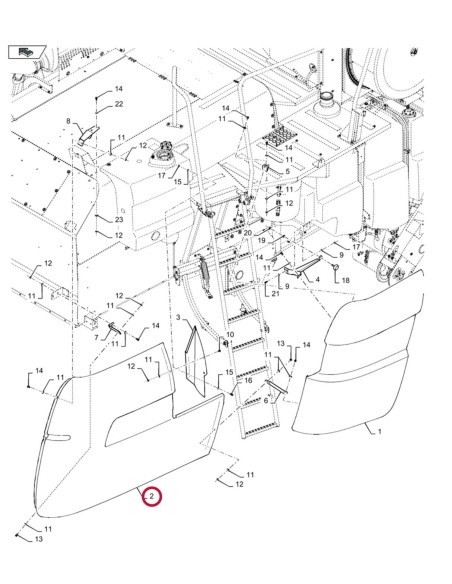 Shield Rear Upper RH New Holland 86583263