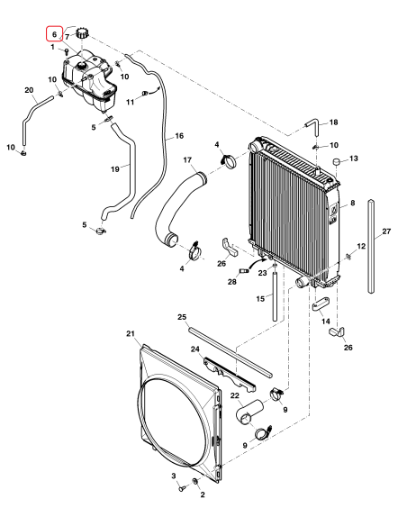Radiator Reservoir, Expansion Tank John Deere AL214336 Radiator Reservoir, Expansion Tank John Deere AL214336