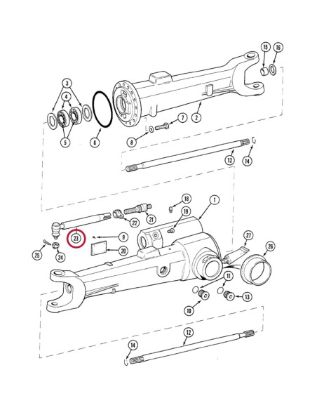 Capat Bara M22x1.5x255 mm Case IH 1968464C1