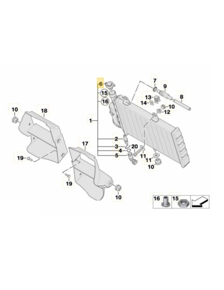 Buson Radiator 1.5 Bar BMW 17117105799, 17117675523