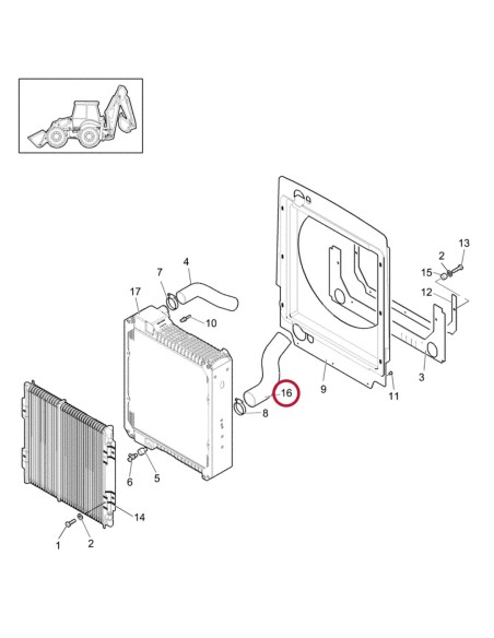 Furtun Radiator Inferior 57x217.70 mm 87407272