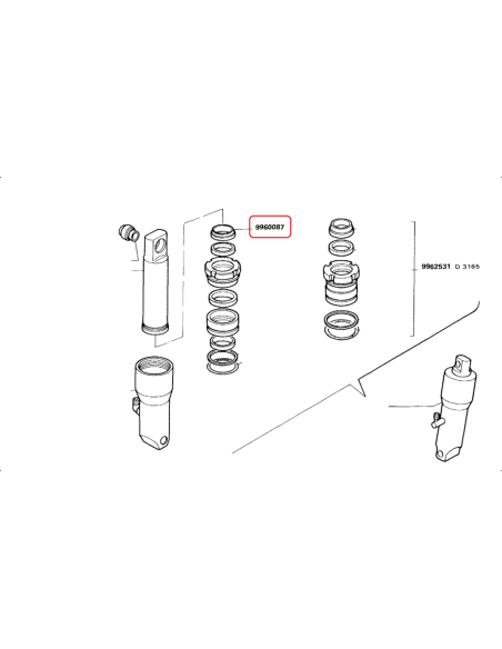 Gasket Lifting Cylinder 75x87.7x7.10 mm, Fiat 9960087,  WRM295345, GEA, C3165