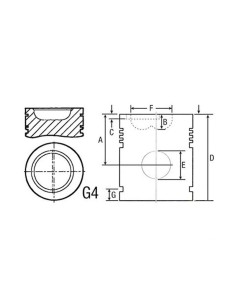 Piston Ø 98.48 mm - STD Perkins 31355106, 3135J122, U5LP0022, U5LP0046, U5LU0020, 2