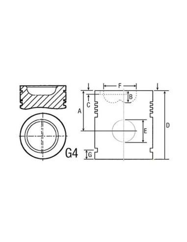 Piston Ø 98.48 mm - STD Perkins 31355106, 3135J122, U5LP0022, U5LP0046, U5LU0020,