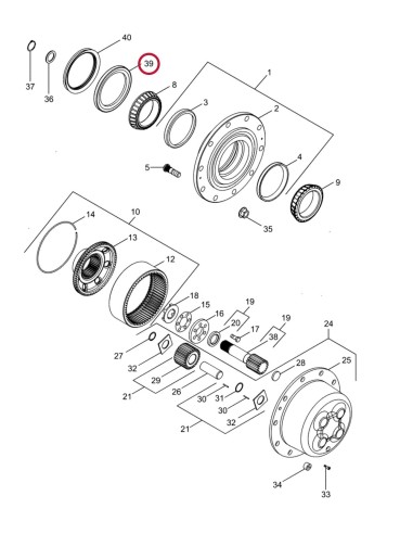 Simering Ø 143.3x190.5x16 mm New Holland 87588941, B94587, B94585, 128648A1, 1961763C1, 87311480, 87776149