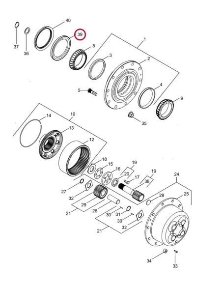 Simering Ø 143.3x190.5x16 mm New Holland 87588941, B94587, B94585, 128648A1, 1961763C1, 87311480, 87776149