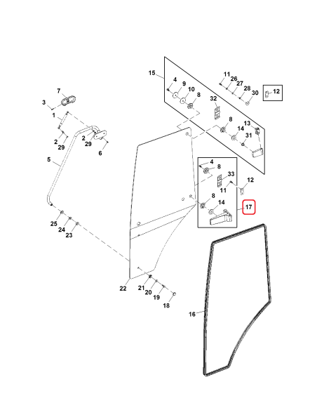 Door Hinge, Left Side John Deere AL71324, RE46589, RE46590