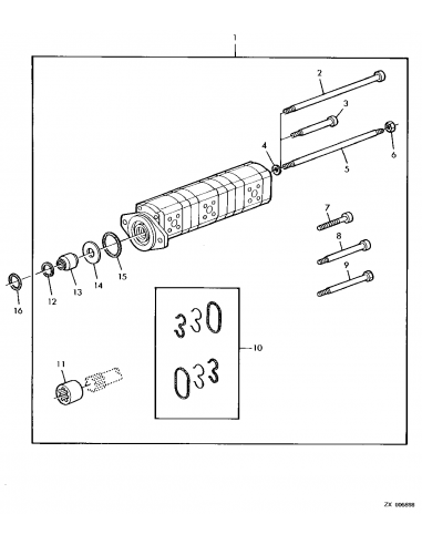 Pompa Hidraulica 14+8+11 Cm³ John Deere AZ49121, AZ48253. Bosch 0510565402