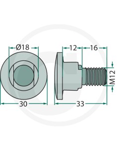 Surub+ Piulita M12 (KIT 25) 52556115800 K/25 2