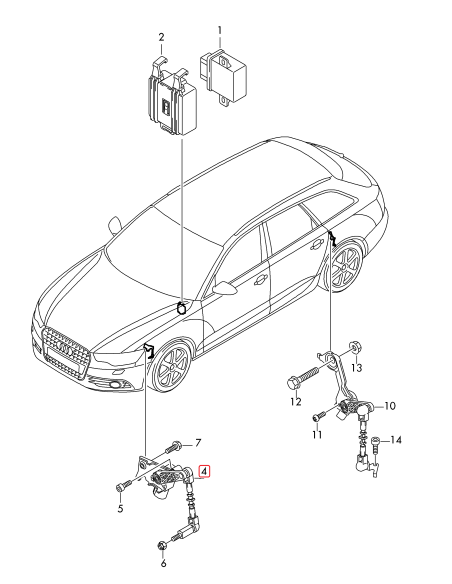 Level Sensor Front Left 4H0941285G, 4H0 941 285 G