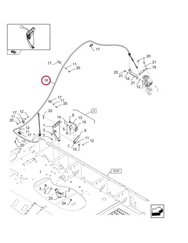 Cable, Throtlle Control 3940 mm New Holland 87556756