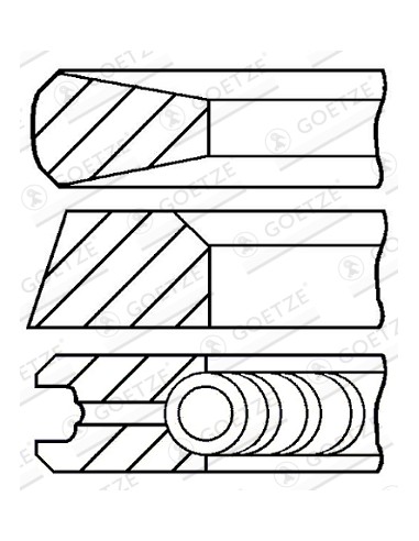 Segmenti Piston 102 - 3X2.35X4 mm 08-155200-00