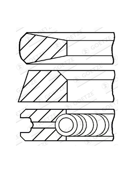 Segmenti Piston 102 - 3X2.35X4 mm 08-155200-00