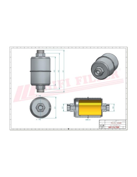 Fuel Filter, In Line SN33269, AR103220, A184963, 3318919