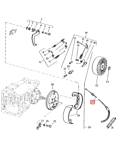 Push Pull Cable, Drum Brakes John Deere AZ47593