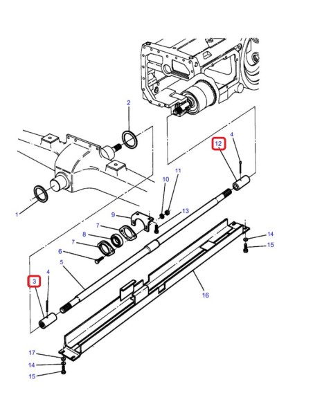 Bucsa Cuplare 4X4 29.7x34.8x112 mm Z-6 Massey Ferguson, 3380056M2, 3380056M4, 3380056M1, 909106M1, Landini 3010930X1, 3380056M2,