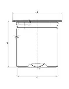 Filter Compressed Air-Oil Separation 400x450x620 mm Mann LE78005